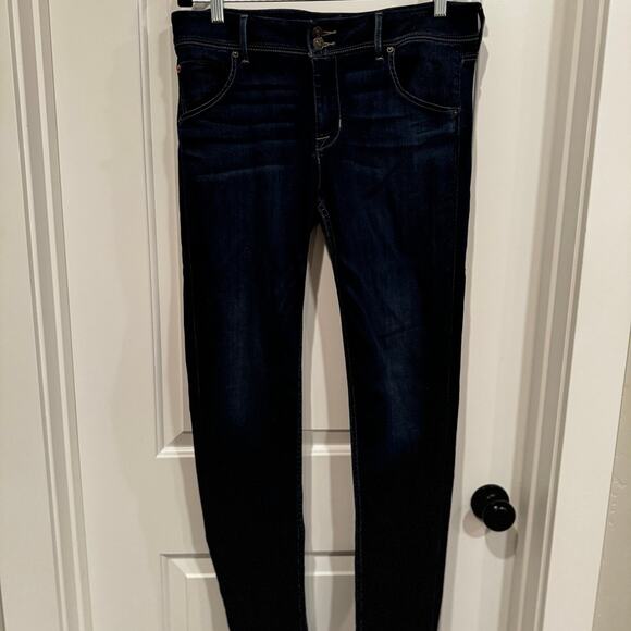 Hudson Jeans skinny double button and button back pocket dark denim women sz 31 - Picture 1 of 7